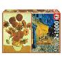 EDUCA - Puzzle 2x1000 Vaso girassóis + Terraço caf. noite, Vincent V.Gogh 18491