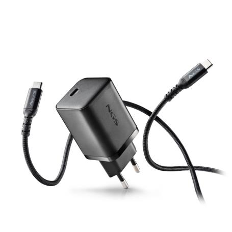 NGS - Carregador de Parede 65W com saída USB-C e cabo USB-C-USB-C de 1,5M BUD65W-C