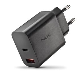 NGS - Carregador de Parede 30W com 2 portas: USB-C + USB-A ERA30WBLACK