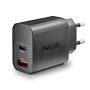 NGS - Carregador de Parede 30W com 2 portas: USB-C + USB-A ERA30WBLACK