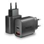 NGS - Carregador de Parede 20W com 2 portas: USB-C + USB-A ERA20WBLACK