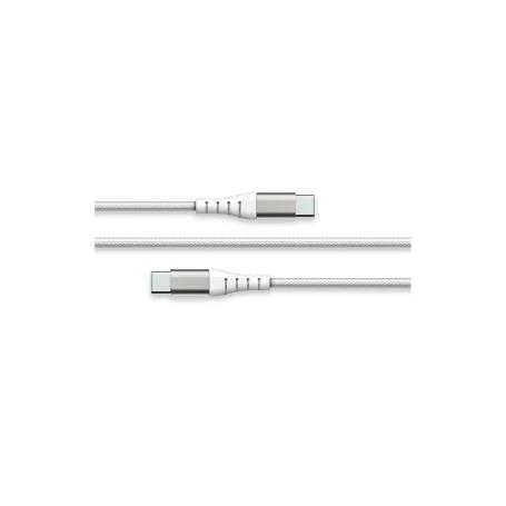 FORCE POWER - Cabo USB-C/USB-C Reforçado 2M 3Amp Branco F152405