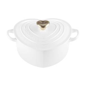 LE CREUSET - Cocotte Coração 20cm Pomo Coração Dourado White 21401200101454