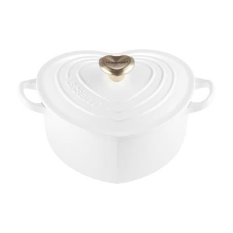 LE CREUSET - Cocotte Coração 20cm Pomo Coração Dourado White 21401200101454