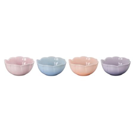 LE CREUSET - Set 4 Tigelas Pétala (Chiffon Pink, Coastal Blue, Peach, Bluebell) 89411003209003