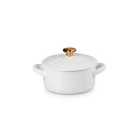 LE CREUSET - Mini Cocotte 10cm Pomo Coração Dourado White 81901100100303