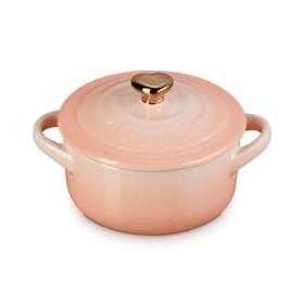 LE CREUSET - Mini Cocotte 10cm Pomo Coração Dourado Peche 81901104230303