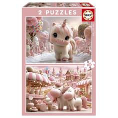 EDUCA - Puzzle 2X48 Unicórnios Doces 20504
