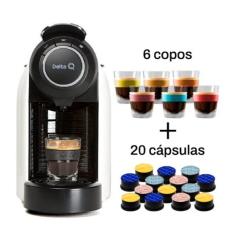 DELTA-Q - Máq. Café Cáps.+ 20 cápsulas + 6 copos KIT QOOL EVOLUTION BRANCA