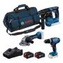 BOSCH - Kit 3 Ferramentas Pro 18V GBH 18V-18 + GWS 18V-8 + GSB 18V-25 0615A500AG