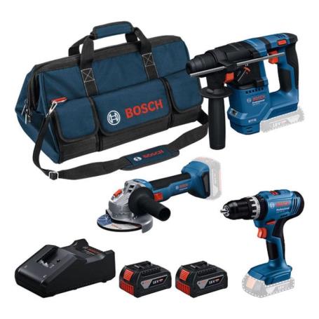 BOSCH - Kit 3 Ferramentas Pro 18V GBH 18V-18 + GWS 18V-8 + GSB 18V-25 0615A500AG