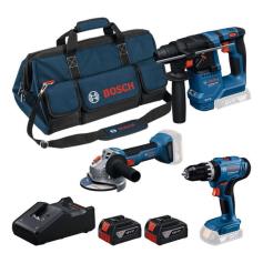BOSCH - Kit 3 Ferramentas Pro 18V GBH 18V-18 + GWS 18V-8 + GSB 18V-25 0615A500AG