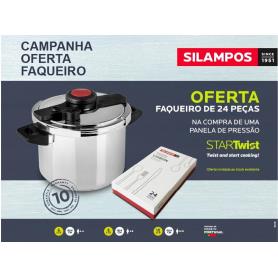 SILAMPOS - Panela de Pressão Startwist 10L sem Cesto + Faqueiro 64A122018710B