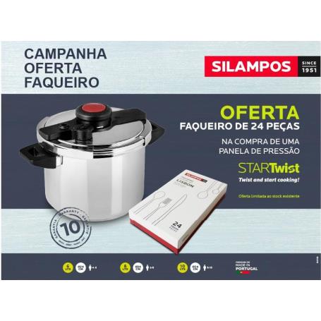 SILAMPOS - Panela de Pressão Startwist 10L sem Cesto + Faqueiro 64A122018710B