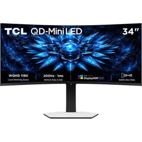 TCL - Monitor 34" QD-MiniLED UltraWide Curvo UWQHD 34C2A
