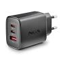 NGS - Carregador 65W 2 x USBC + USBA Power Adap Ter for Laptops/Tablets/Phones ERA65WBLACK