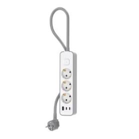 FORCE POWER - Régua 3 Tomadas 1,5m - 2 x USB-C 20 W PD + USB-A 18W F155540