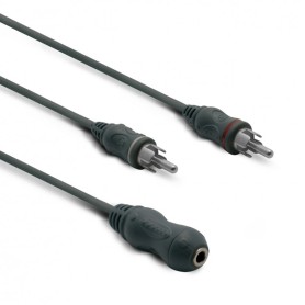 METRONIC - Adaptador Jack Estéreo 3.5mm MACHO/ 2 RCA MACHO 0,1m 360055