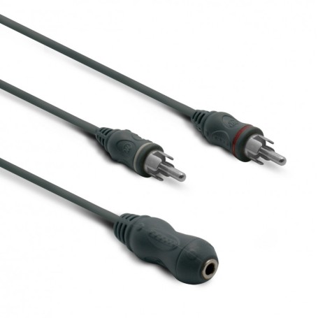 METRONIC - Adaptador Jack Estéreo 3.5mm MACHO/ 2 RCA MACHO 0,1m 360055