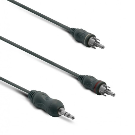 METRONIC - Cabo Áudio Jack Estéreo 3.5mm MACHO / 2 RCA MACHO 1.2m 370080