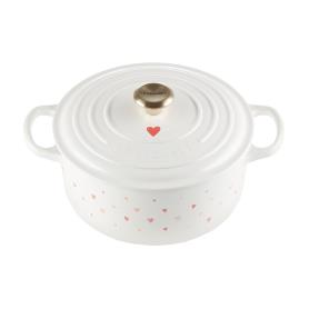 LE CREUSET - Cocotte Red. Evol. 22 Branca Corações 21177228451450