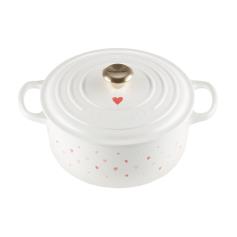 LE CREUSET - Cocotte Red. Evol. 22 Branca Corações 21177228451450