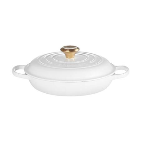 LE CREUSET - Caçarola Baixa Evol. 26cm Branco Pomo Dourado 21180260101441