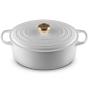 LE CREUSET - Cocotte Signature Oval 31cm Branco Pomo Dourado 21178310101441