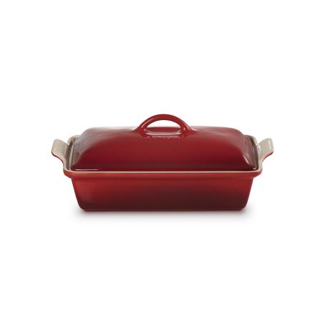 LE CREUSET - Travessa Heritage Rectangular c/ Tampa 33cm Cereja 71002400600080