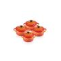 LE CREUSET - Set 4 Mini Cocotte Vulcanico P/N 10cm 79212100900100