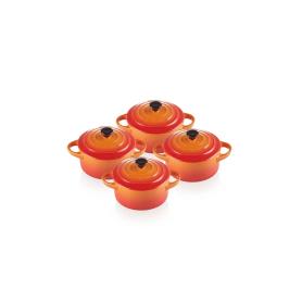 LE CREUSET - Set 4 Mini Cocotte Vulcanico P/N 10cm 79212100900100