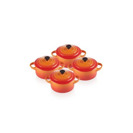 LE CREUSET - Set 4 Mini Cocotte Vulcanico P/N 10cm 79212100900100