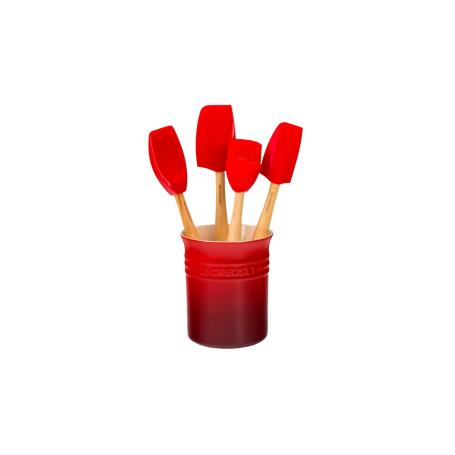 LE CREUSET - Set 4 Espatulas + Pote Cereja 79003000600000