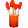 LE CREUSET - Set 4 Espatulas + Pote Vulcanico 79003000900000
