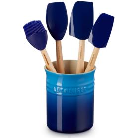 LE CREUSET - Set 4 Espatulas + Pote Azure 79003002200000