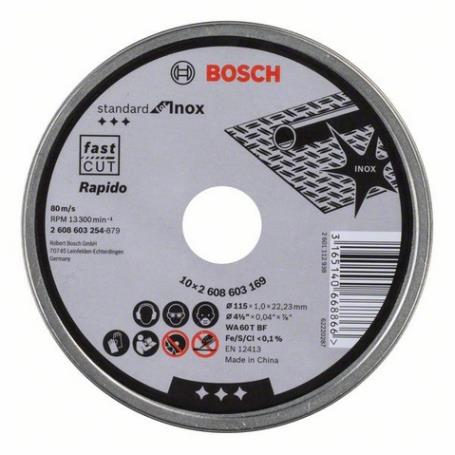 BOSCH - Lata c/10 Discos Corte p/ Inox 2608603254