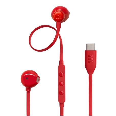 JBL - Auriculares com Microfone USB-C T305 Vermelho