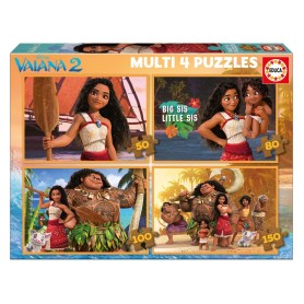 EDUCA - Puzzle Multi 4 Puzzles 50-80-100-150 Vaiana 2 20104