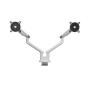 ONE FOR ALL - Suporte Mesa para 2 Monitores com 2 Braços Branco DM 7220