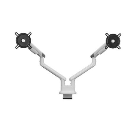 ONE FOR ALL - Suporte Mesa para 2 Monitores com 2 Braços Branco DM 7220