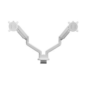 ONE FOR ALL - Suporte Mesa para 2 Monitores com 2 Braços Branco DM 4220