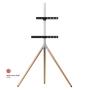 ONE FOR ALL - Suporte de Chão VESA 400 Tripod Oak Silver Grey WM7472